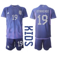 Camisa de Futebol Argentina Nicolas Otamendi #19 Equipamento Secundário Infantil Mundo 2022 Manga Curta (+ Calças curtas)